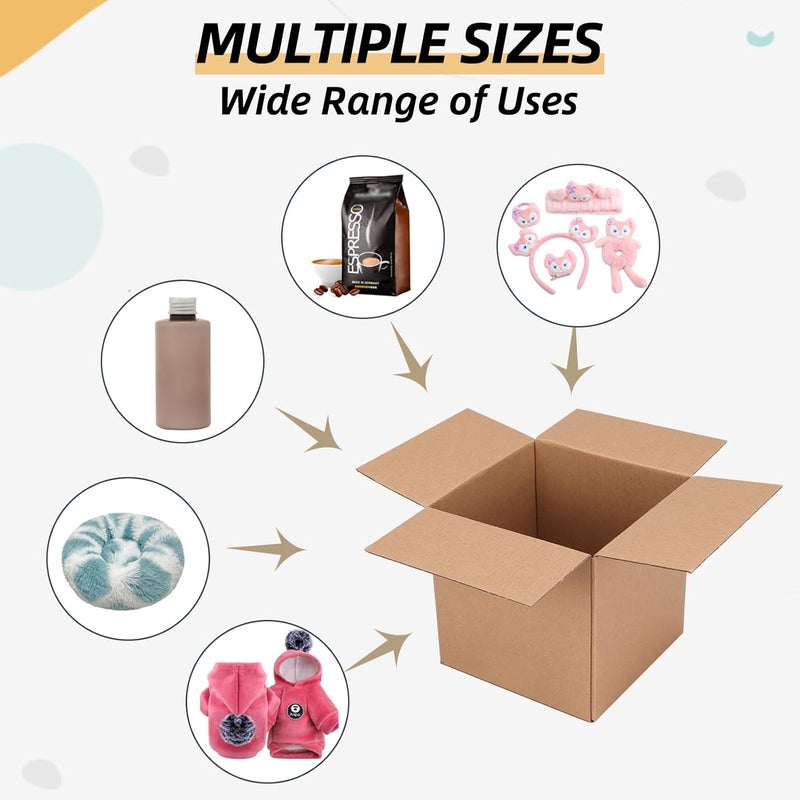 ZBEIVAN Shipping Boxes Mailers 6x6x6 inches Corrugated Cardboard Small Packing Kraft Moving Mailing Box, Pack of 6 - Image 4
